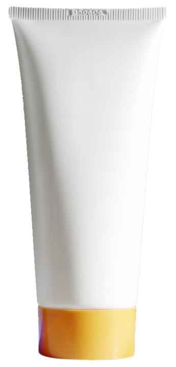 White flexible plastic tube.